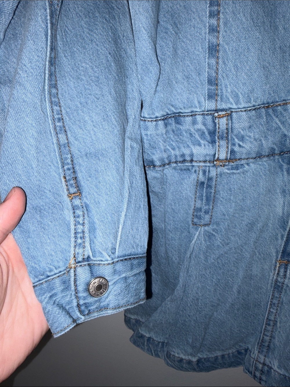 Jessica Simpson Light Blue Denim Dress with Cow-print Heart Patch - Picture 5 of 7